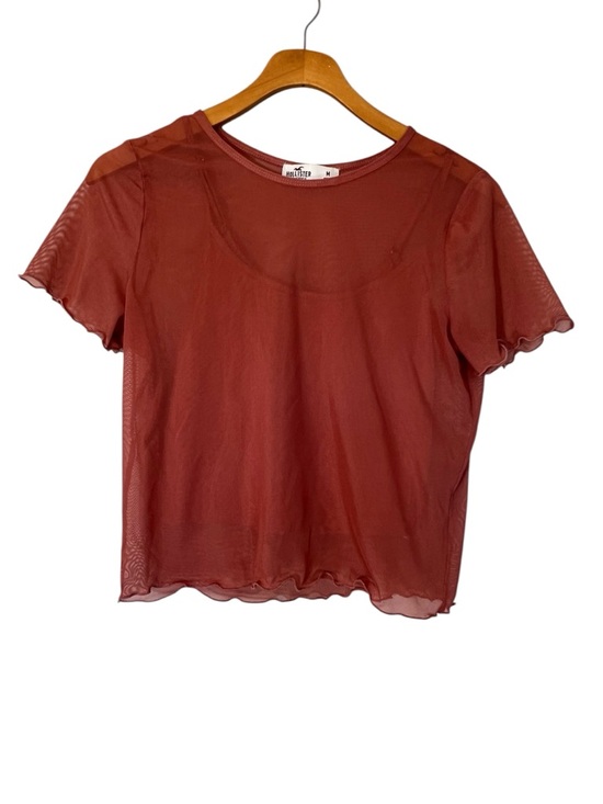 Hollister Tops - Hollister Sheer Mesh Short-Sleeve Crop Top With Cami Size M Y2K Fairy Grunge